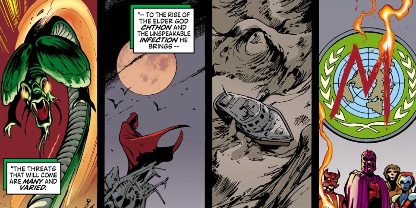 Kang reveals Scarlet Witch ends the world.