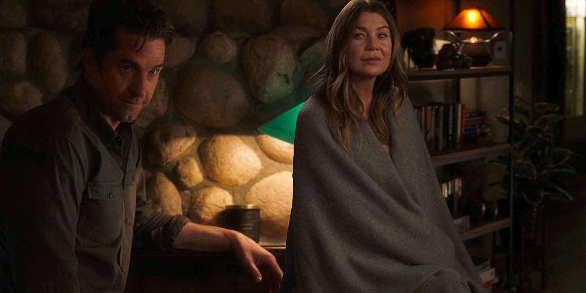 Scott Speedman as Nick Marsh and Ellen Pompeo as Meredith Grey in Grey's Anatomy season 18 episode 12