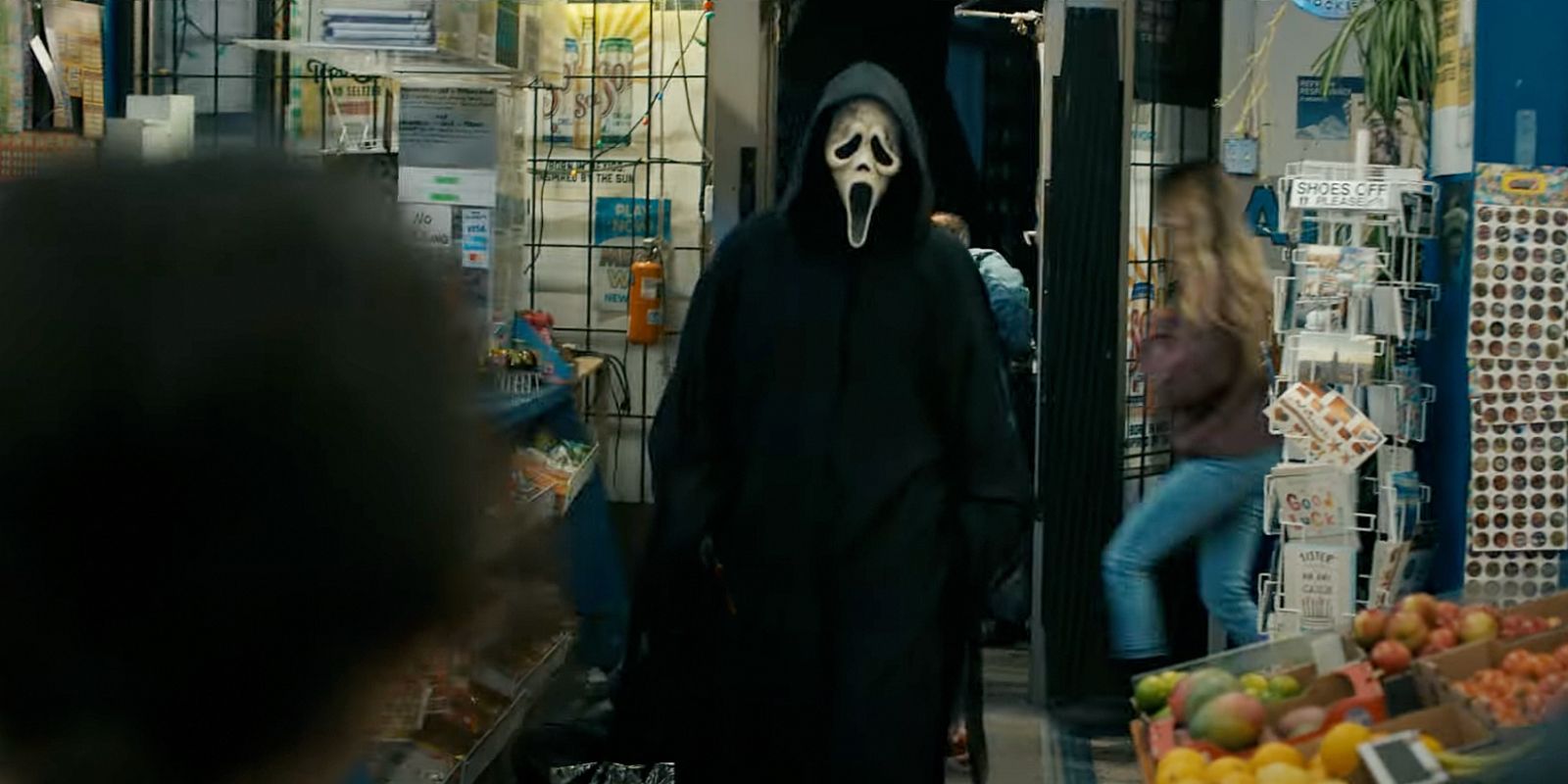 Ghostface in a bodega in Scream 6.