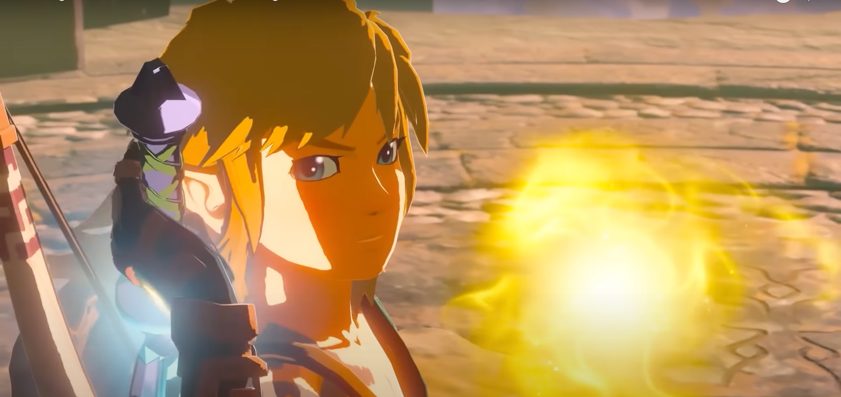 Image of Link holding the Master Sword in the trailer for The Legend of Zelda: Tears of the Kingdom.
