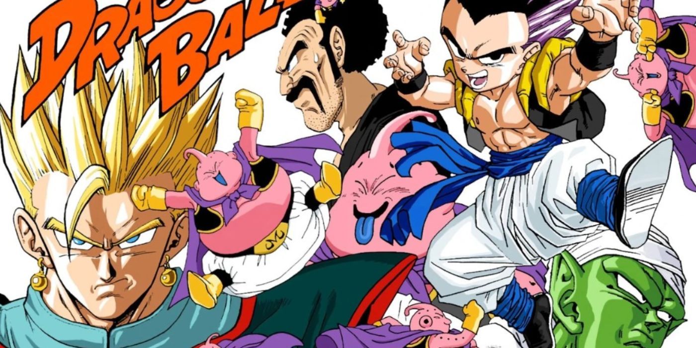 Characters from the Majin Buu Saga in Dragon Ball Full Color manga.