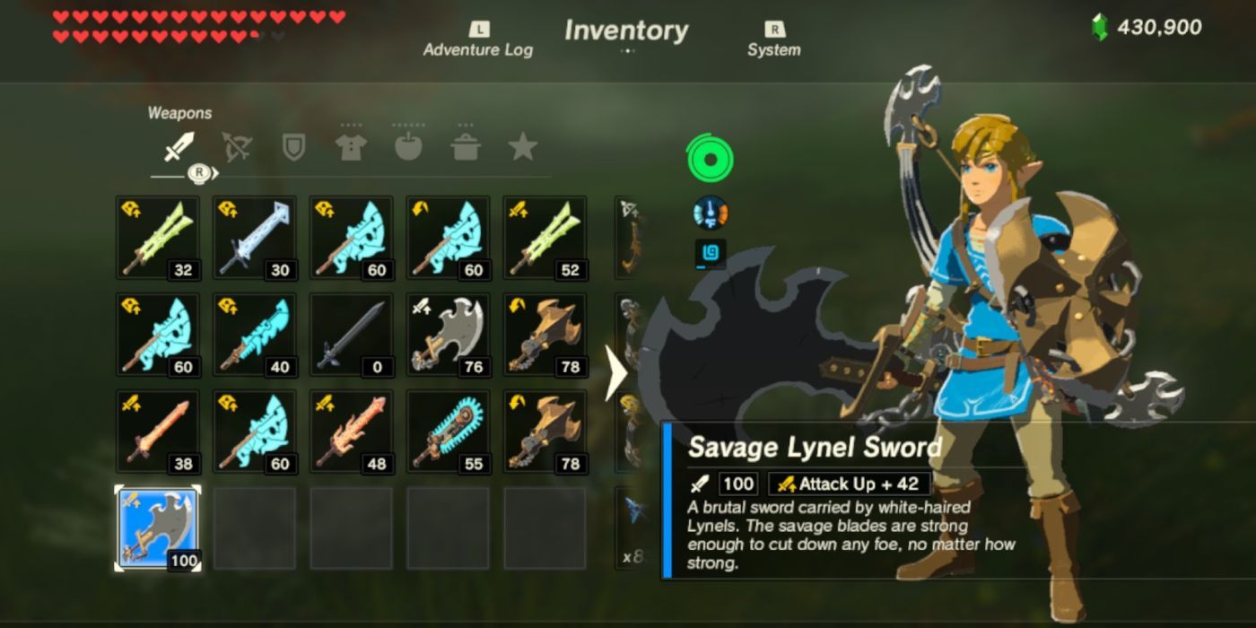Link with the Savage Lynel Sword in The Legend of Zelda: Breath of the Wild.