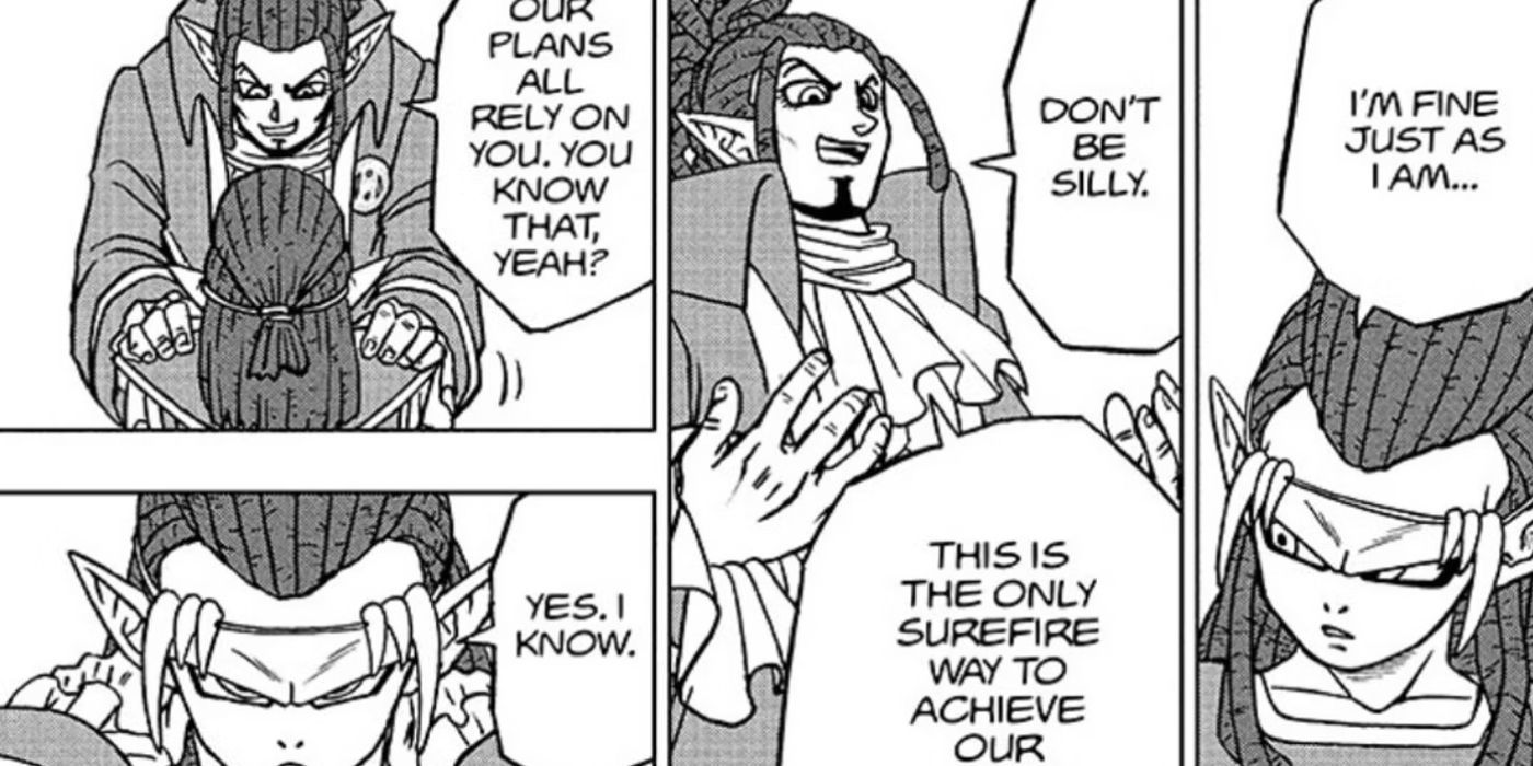 Gas and Elec speaking in the Dragon Ball Super manga.