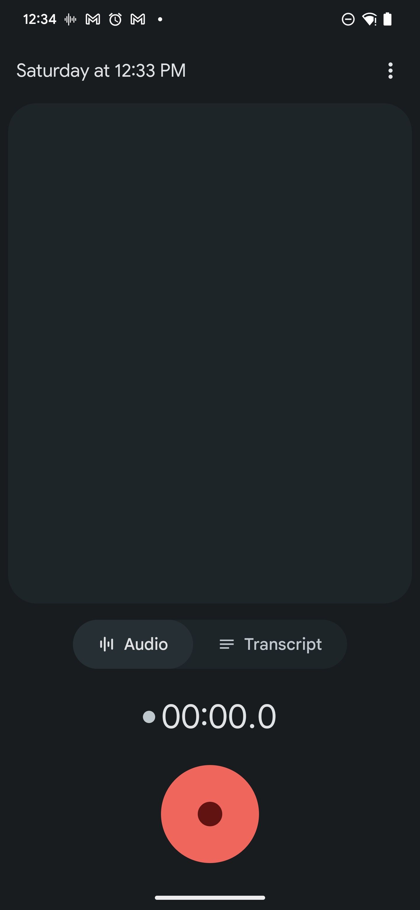 The recorder window in the Google Clock app on a Pixel 7 Pro.