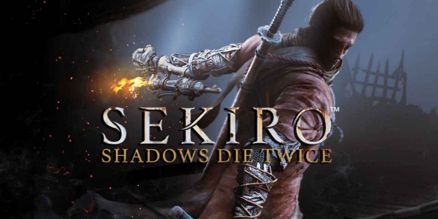 Sekiro: Shadows Die Twice key art featuring the protagonist using his prosthetic arm.