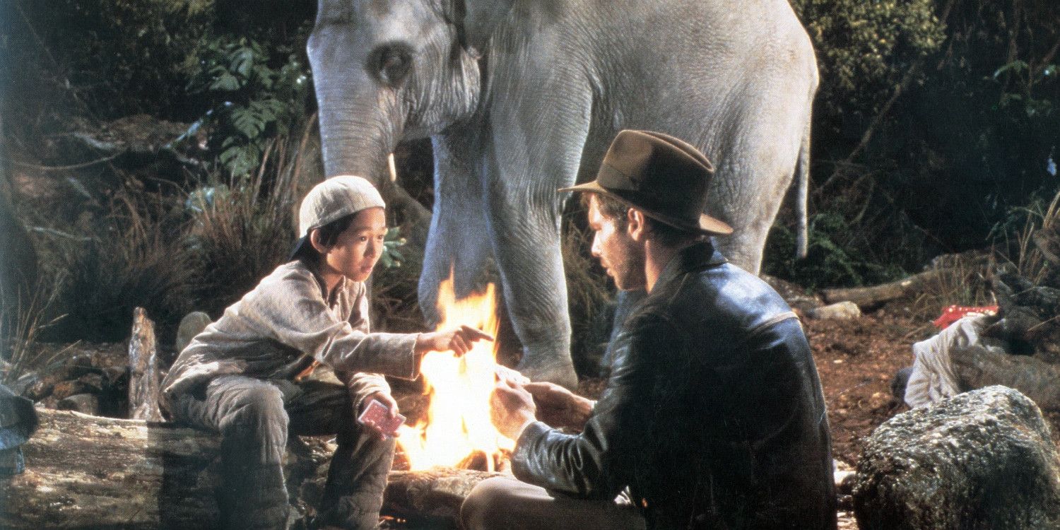 Short Round talking to Indy in Indiana Jones and the Temple of Doom 