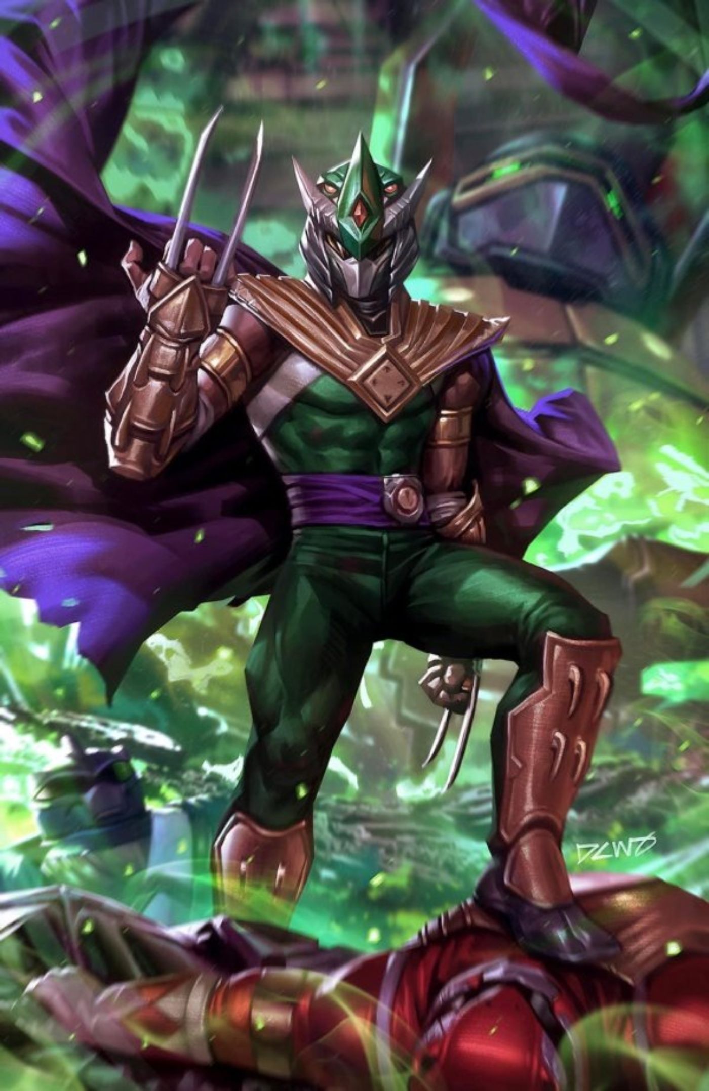 Power Rangers/TMNT Crossover Art Redesigns Shredder as a Green Ranger