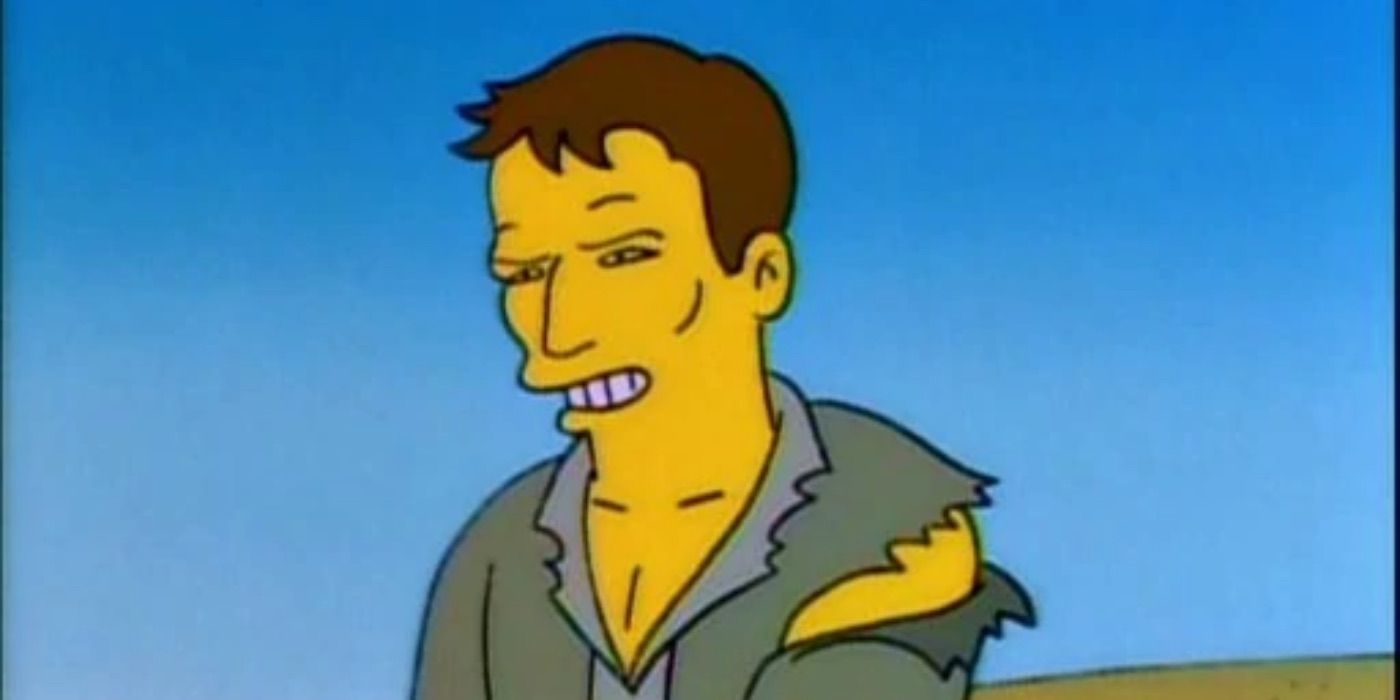 Charlton Heston grimaces in the desert from The Simpsons 