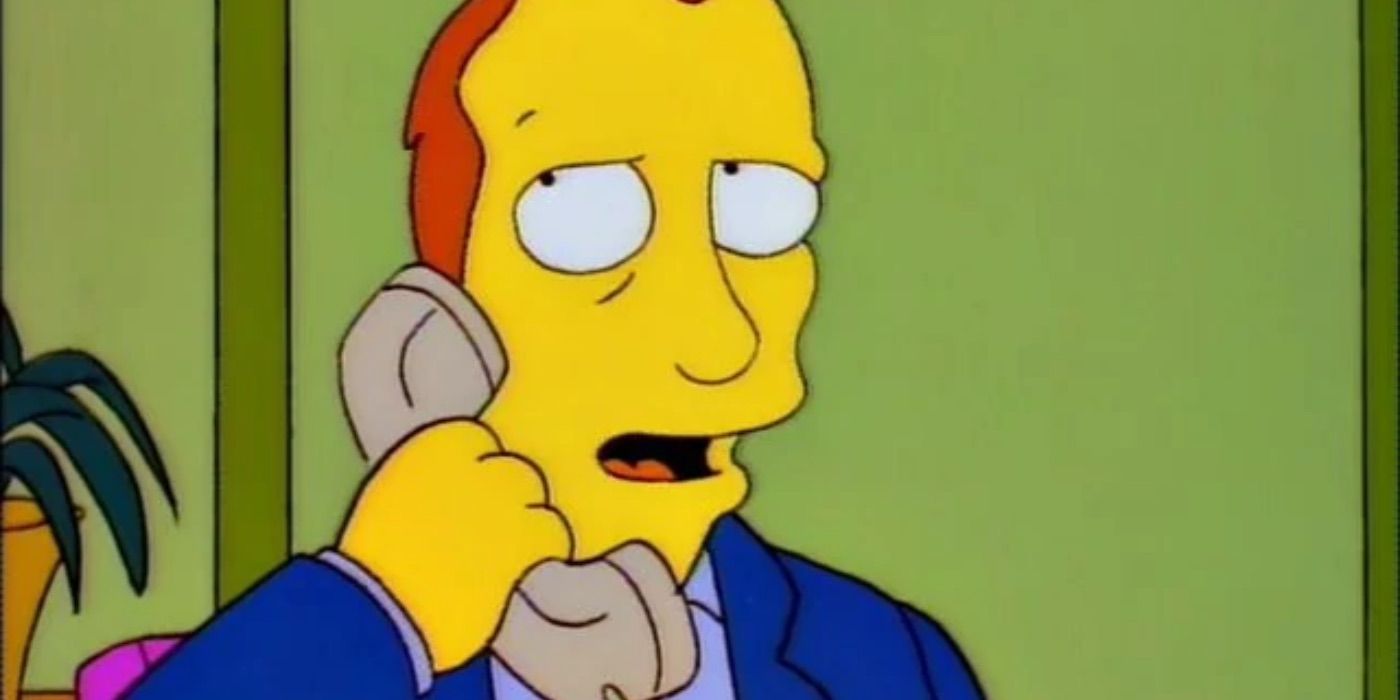 Evan Connover talks on the phone in The Simpsons 