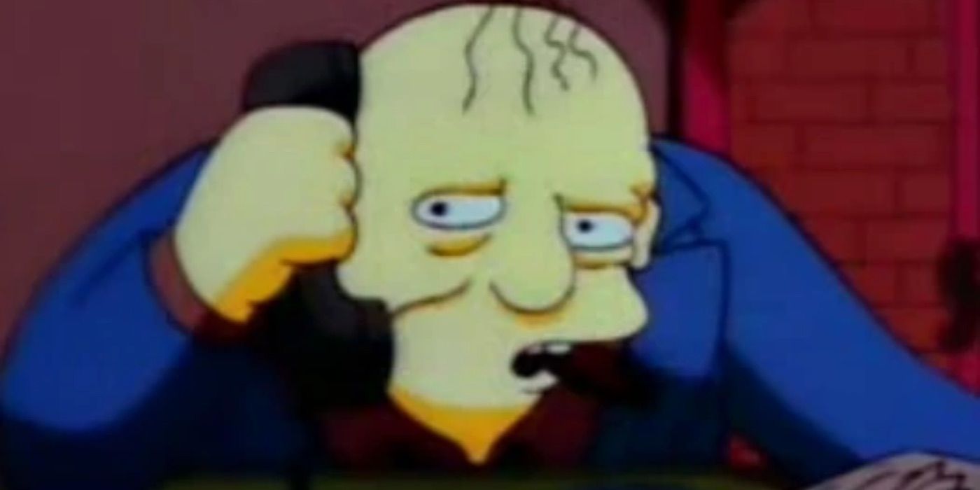 The stockbroker talks on the phone from The Simpsons 