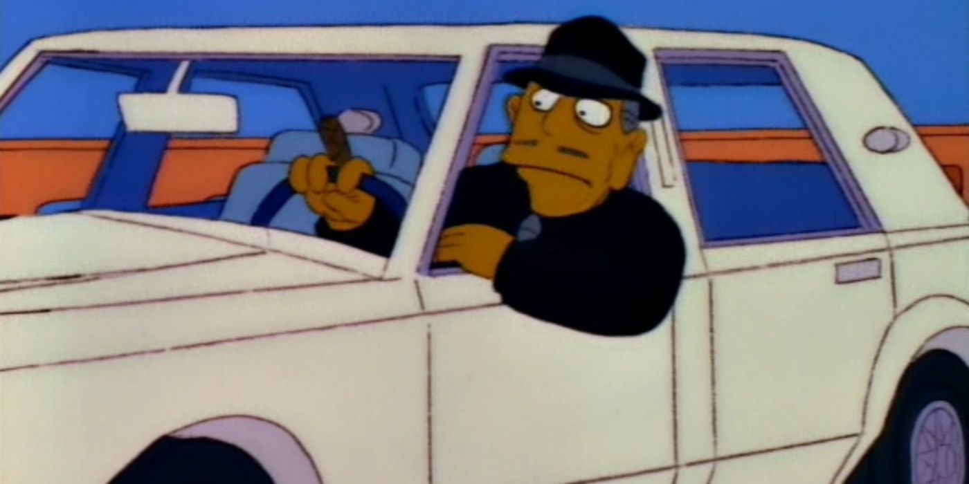 The Godfather drives down the road in The Simpsons 