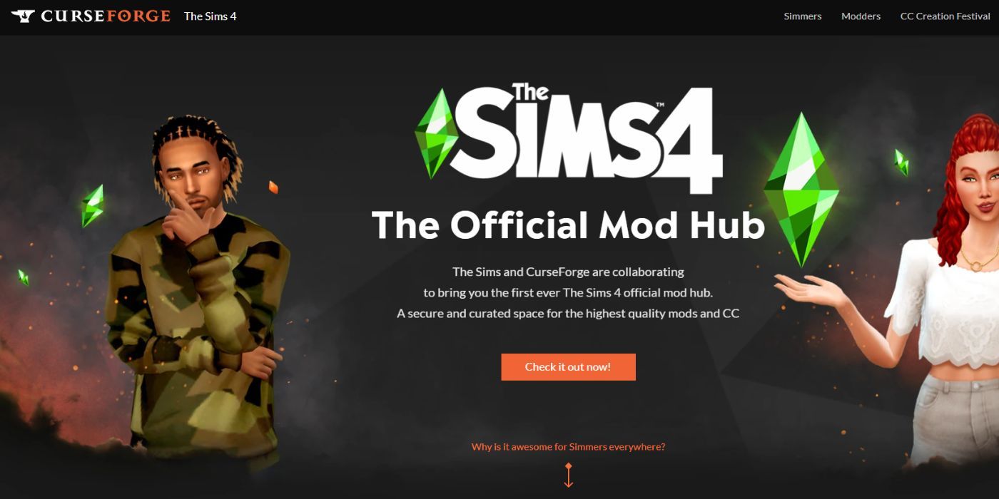 Banner for CurseForge Sims 4 Mod Hub
