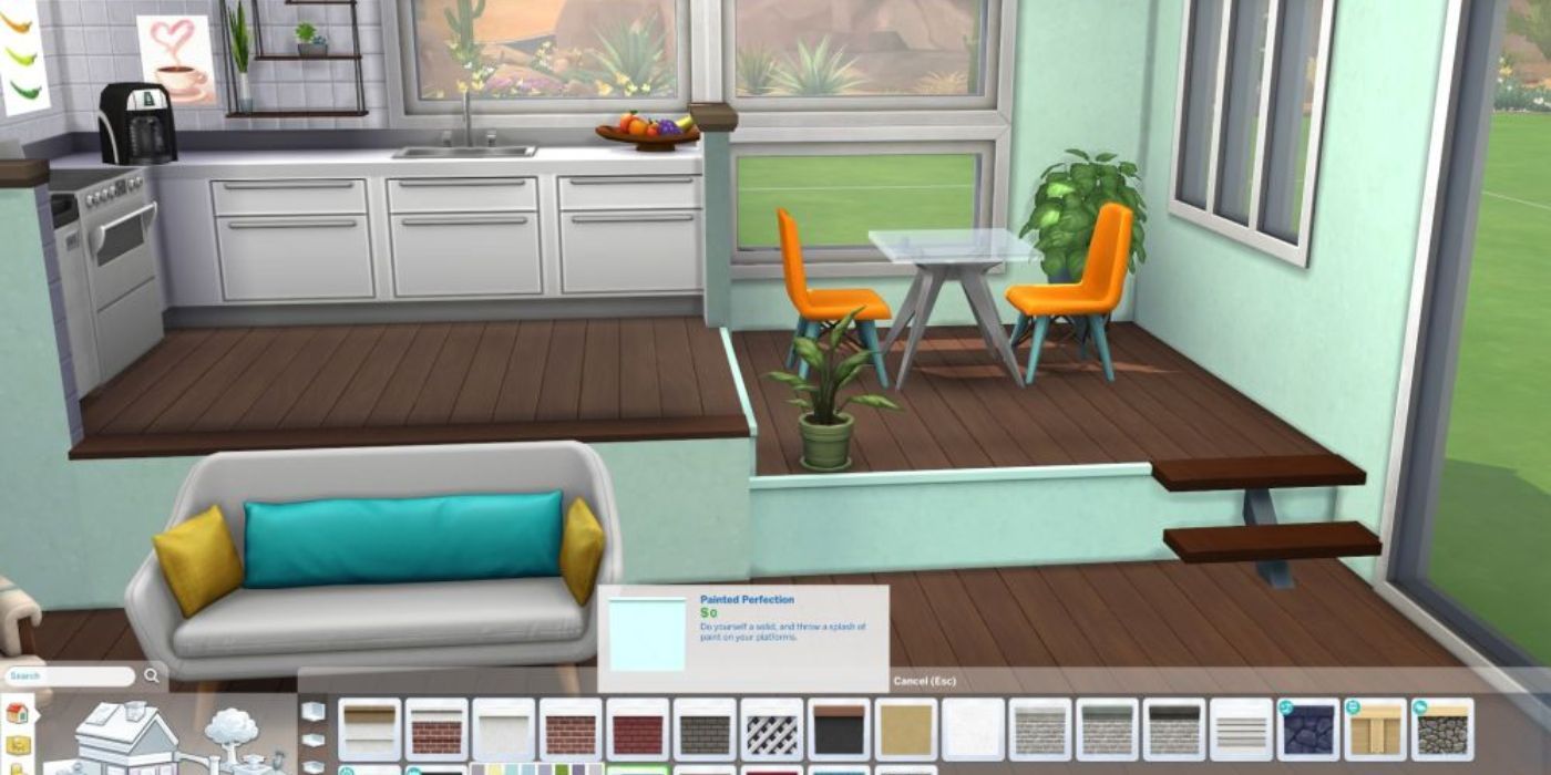 A build using platforms in The Sims 4.