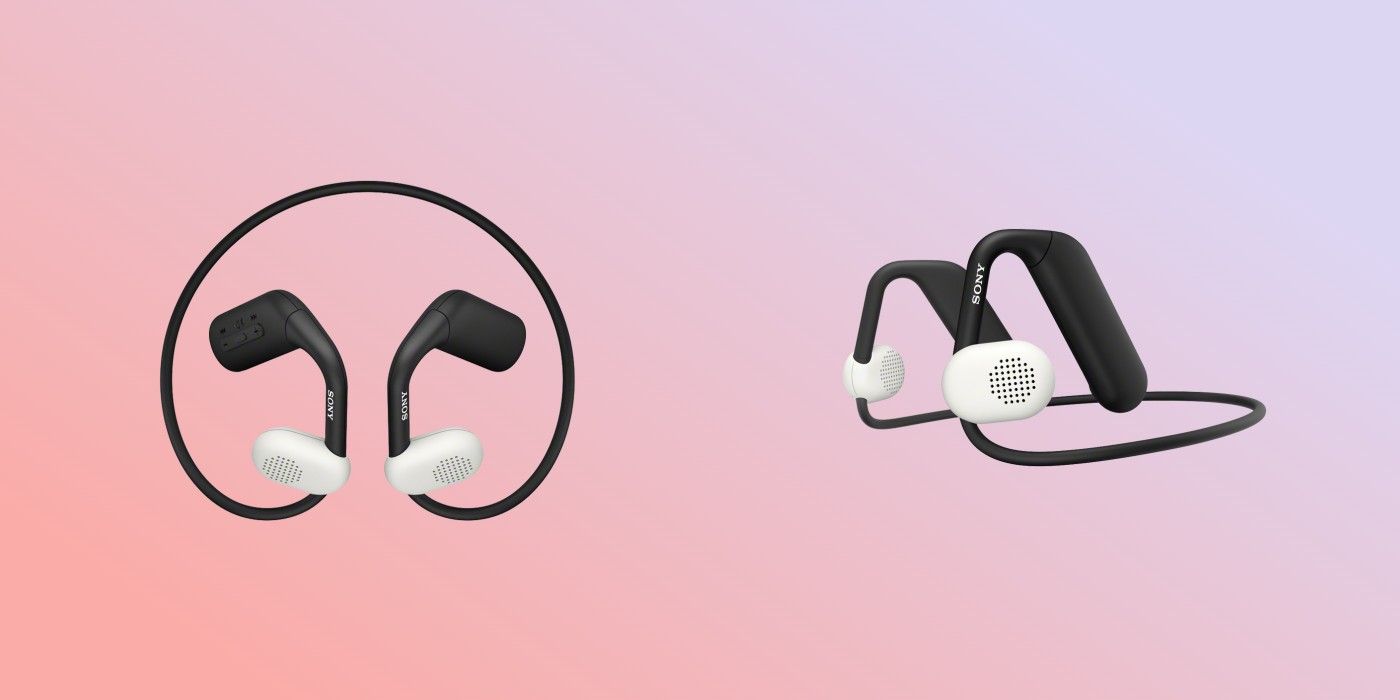 A photo showing the Sony Float Run Wireless headphones from different angles