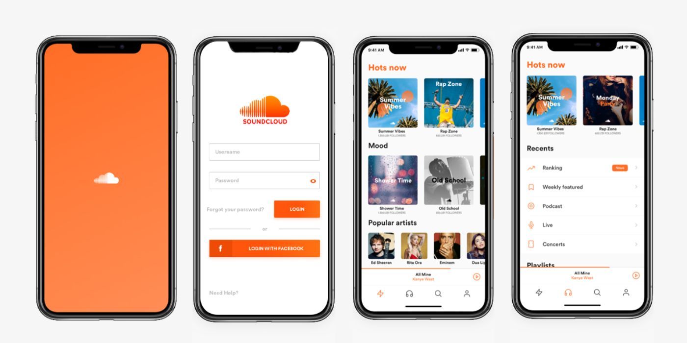 SoundCloud app interface