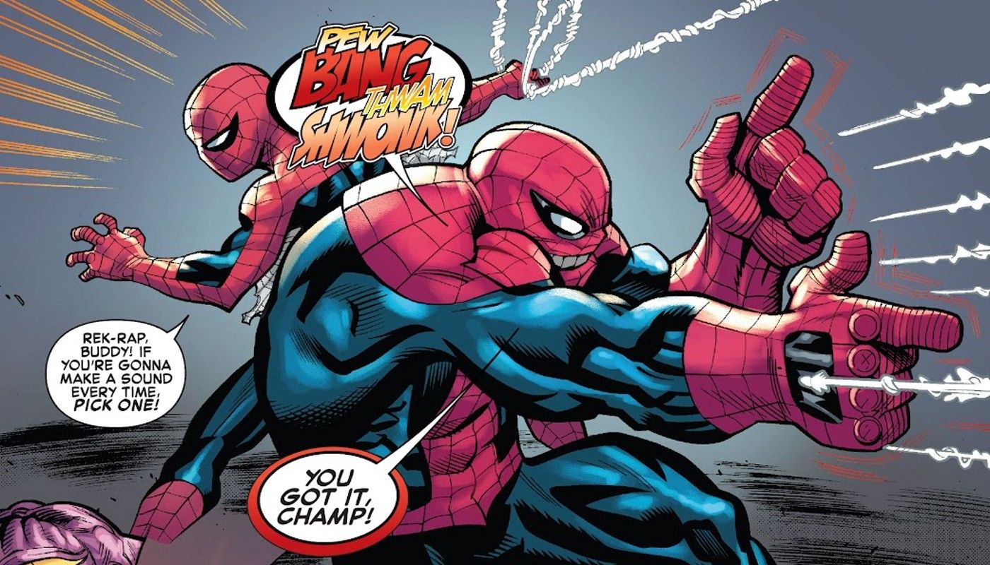 spider-man and rek-rap in action