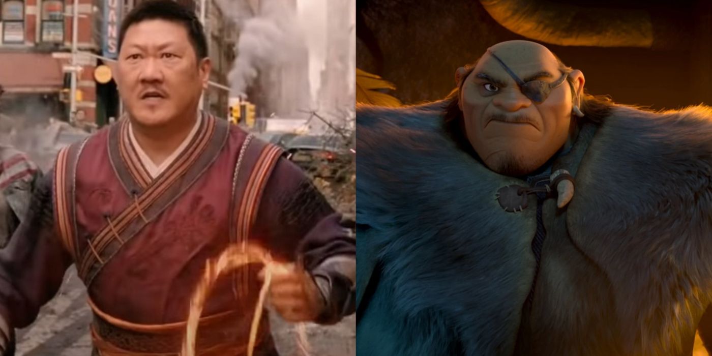 Split image of Benedict Wong in Doctor Strange and Raya and the Last Dragon