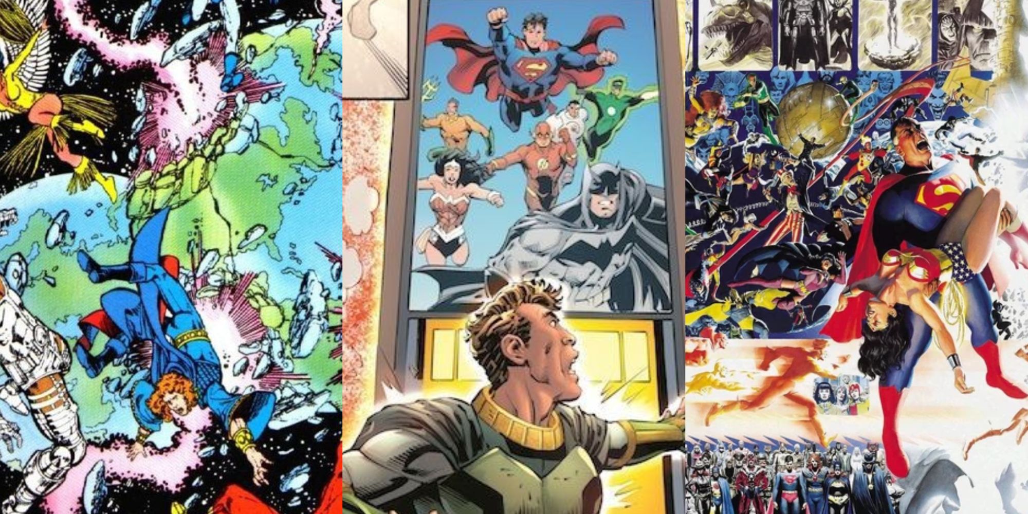 Split image of Crisis on Infinite Earths feature
