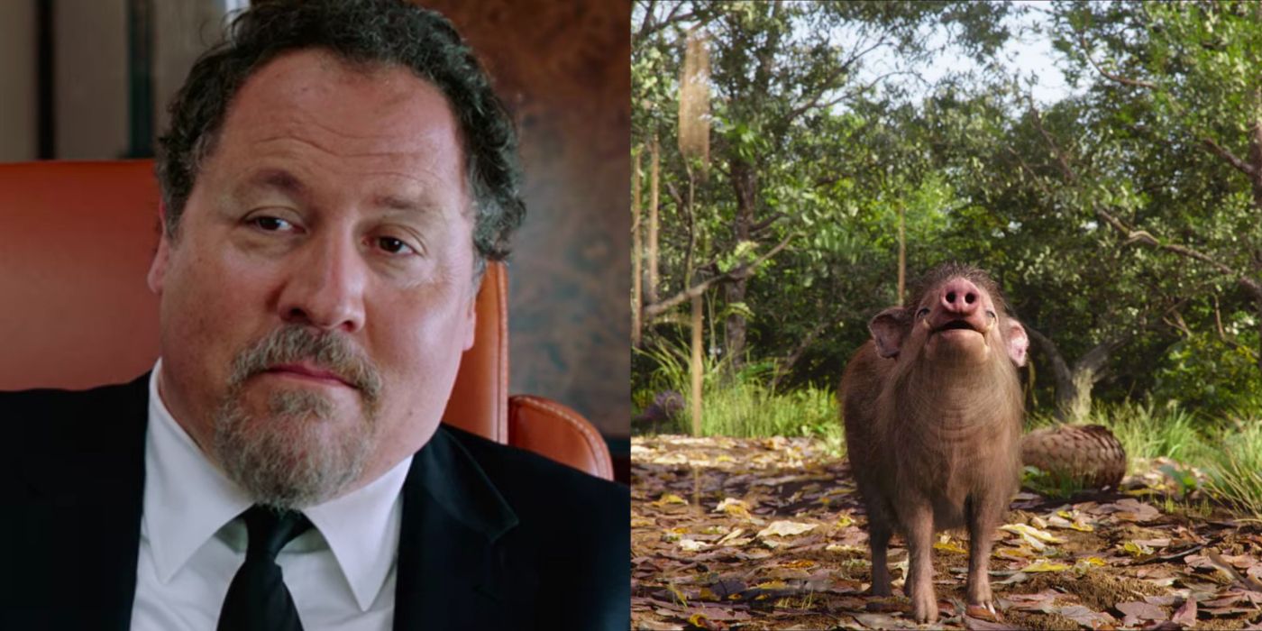 Split image of Happy in Spider-Man Far From Home and Pygmy Hog in The Jungle Book