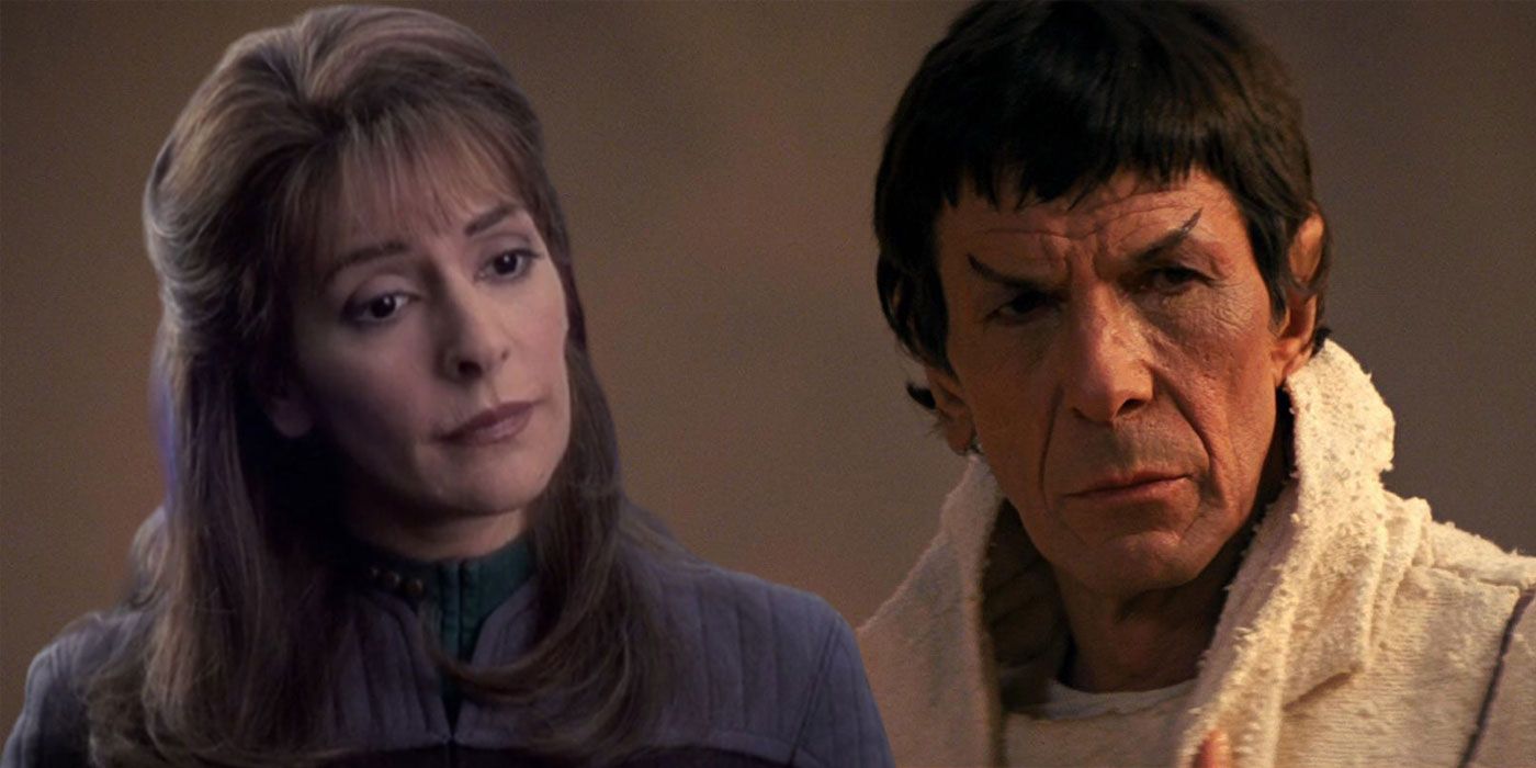 Deanna Troi and Spock in Star Trek