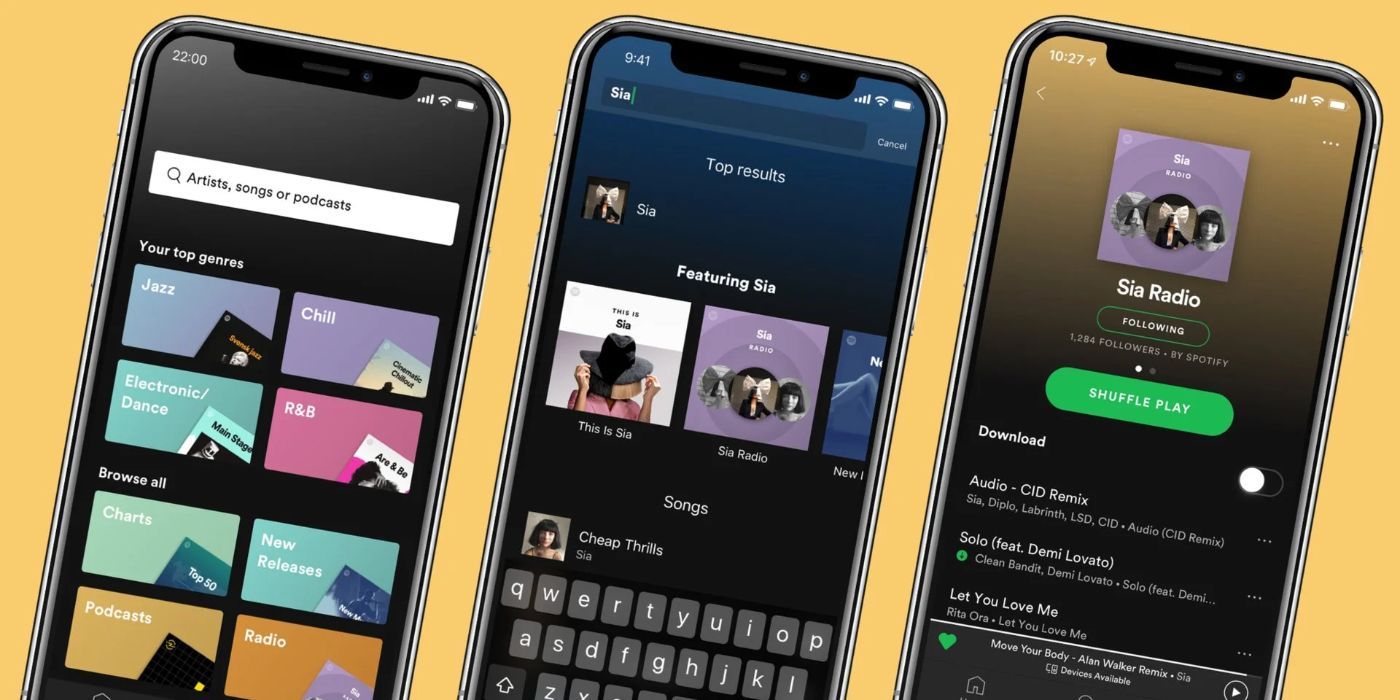 Spotify app interface