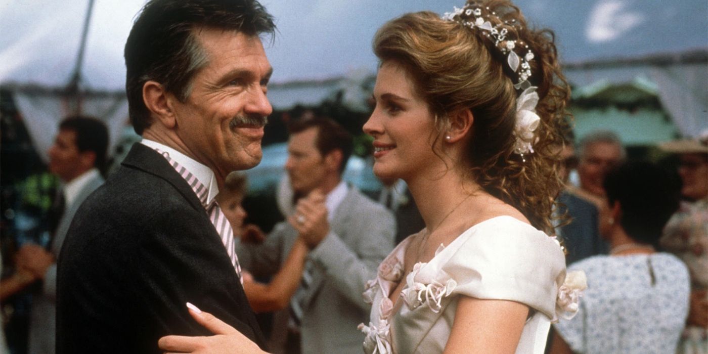 Dylan McDermott and Julia Roberts at their wedding in Steel Magnolias