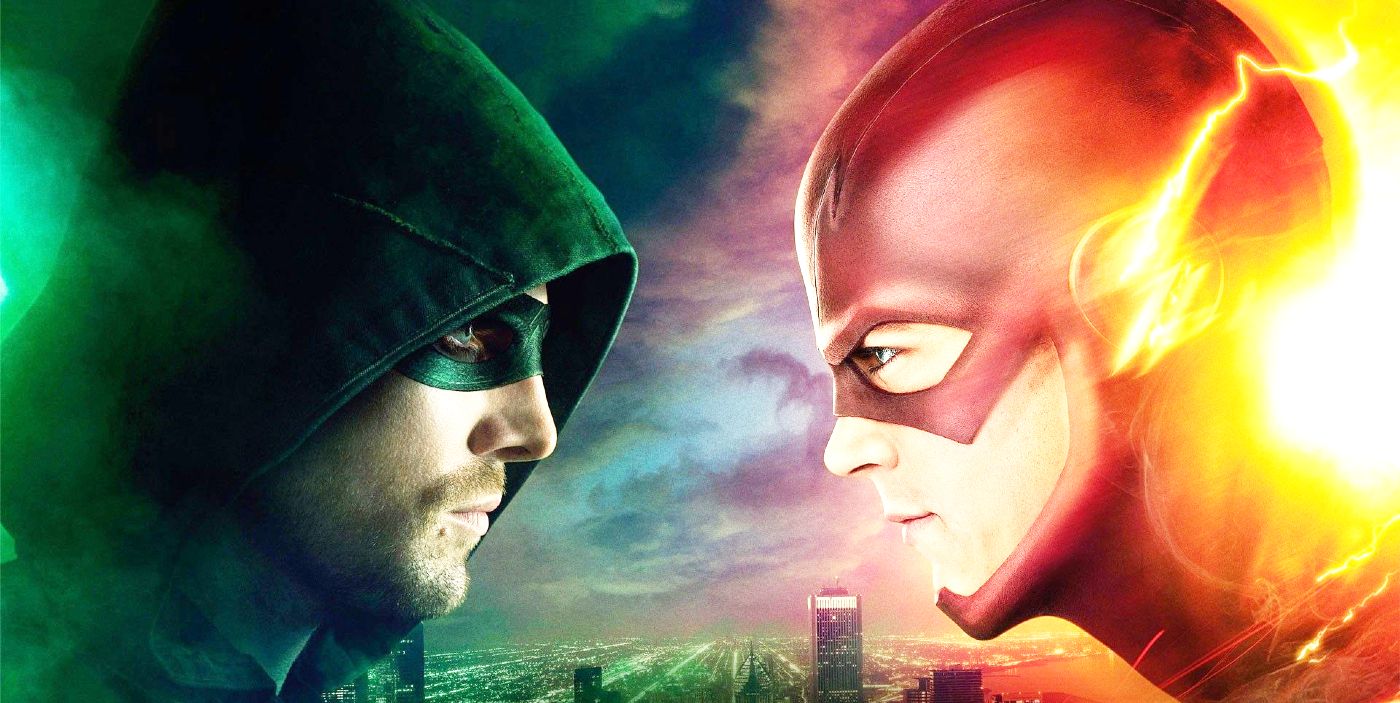 Stephen Amell Green Arrow and Grant Gustin Flash