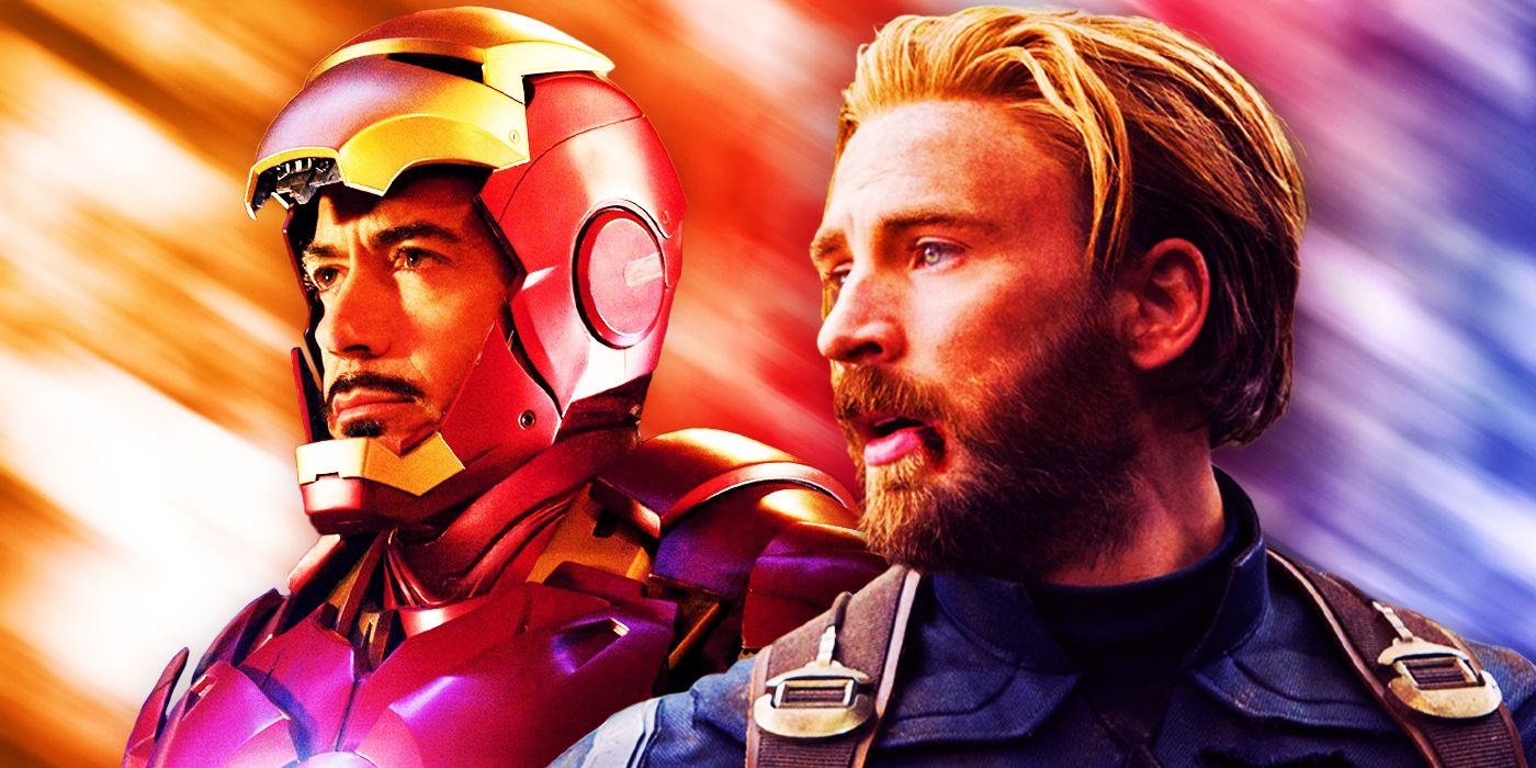 Robert Downey Jr. as Iron Man and Chris Evans as Captain America in the MCU