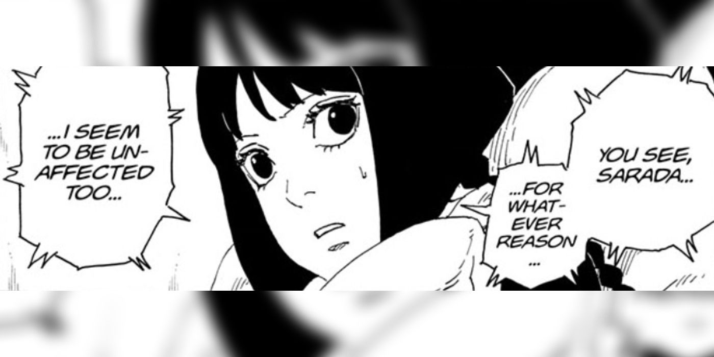 Sumire tells Sarada Uchiha that she is unaffected by Eida's power in Boruto Naruto Next Generations chapter 76