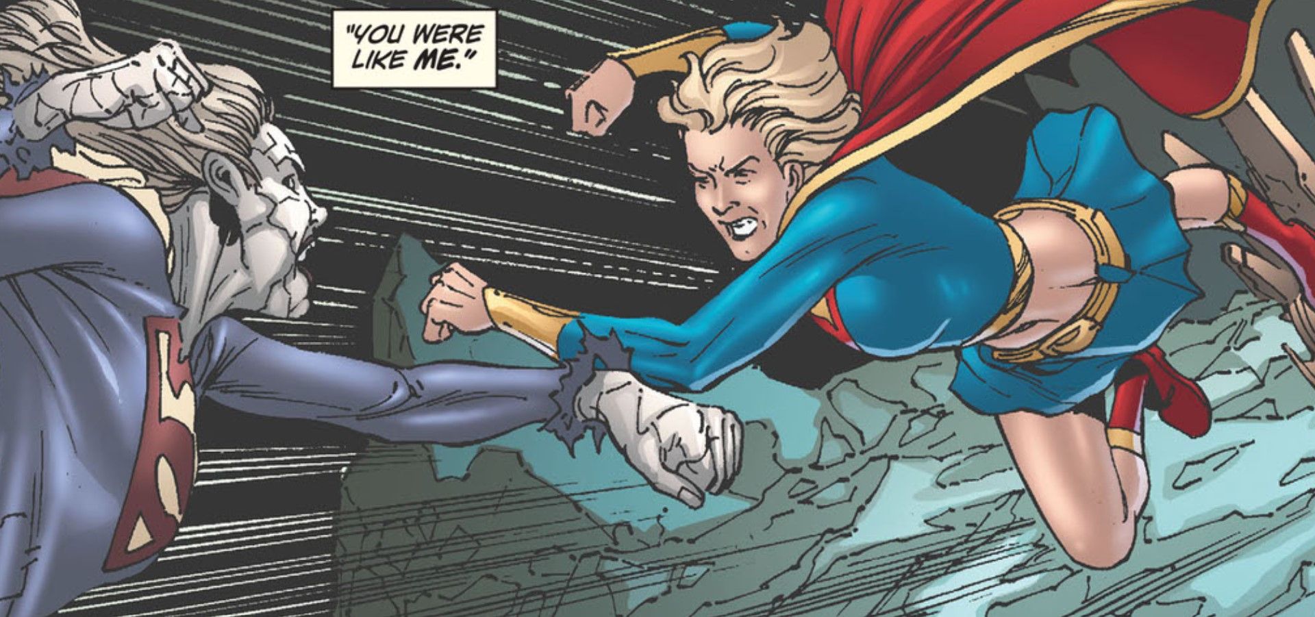 Supergirl Fights Bizarrogirl DC Comics