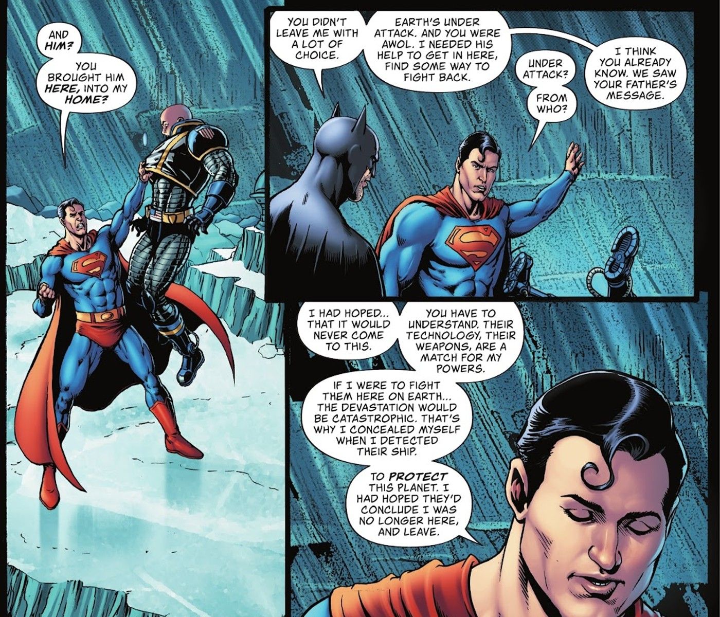 Superman in batman's castle