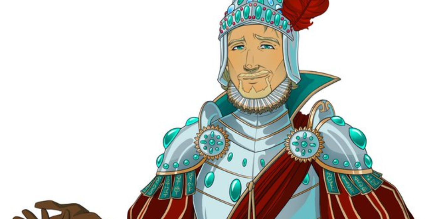 a cartoon image of an artficer, Taryon Darrington, in knight-style armor