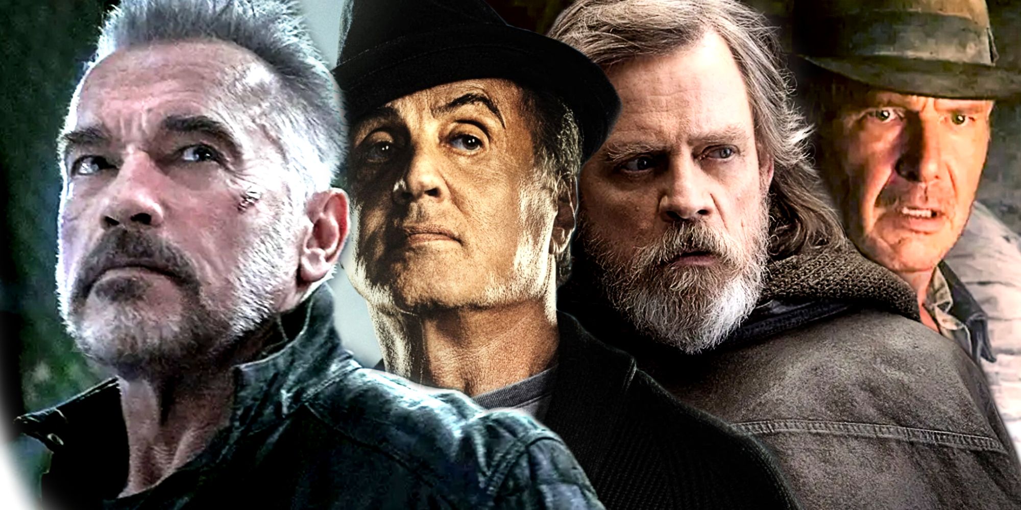 Terminator, Rocky, Luke Skywalker, and Indiana Jones in Modern Day Movies