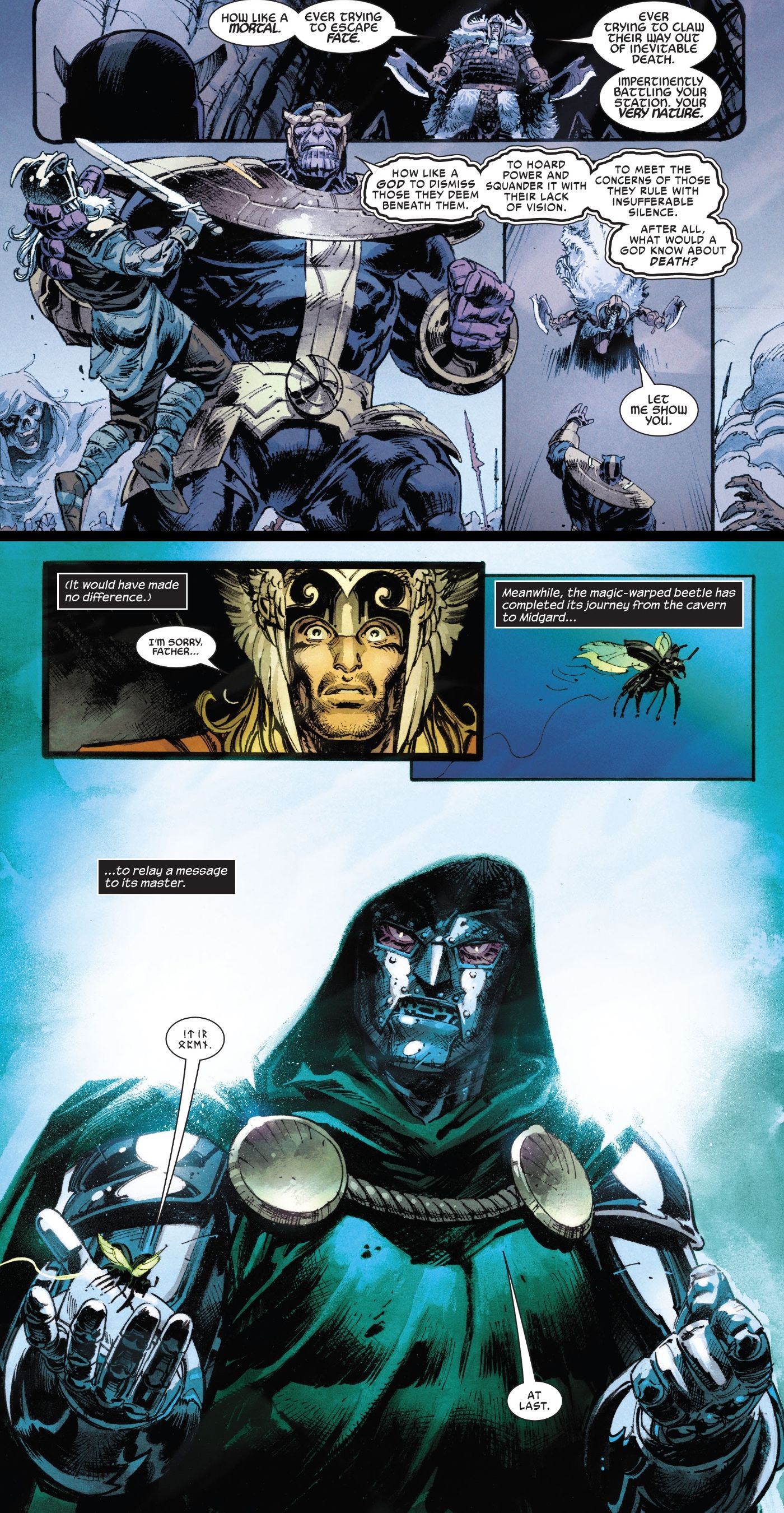 Thanos e Doutor Destino em Thor #30 da Marvel