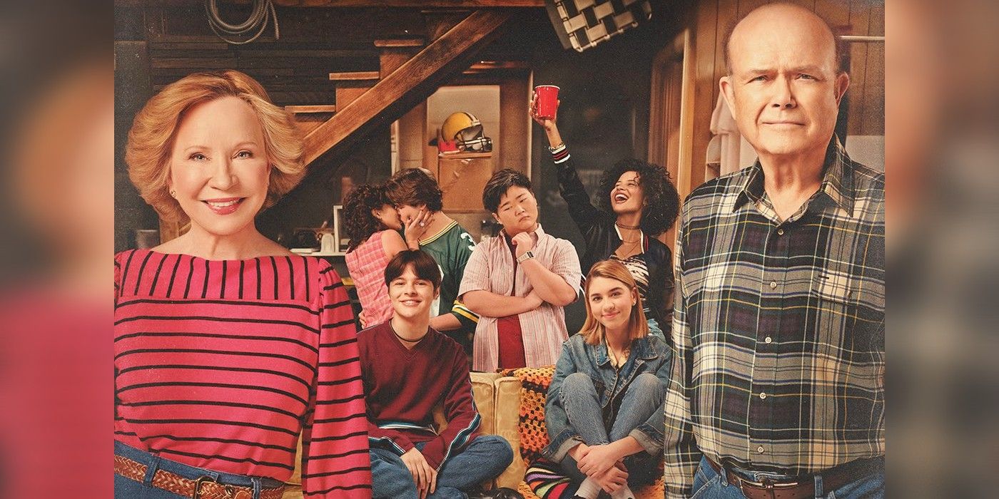 That 90s Show gang hanging out in Foreman's basement on poster