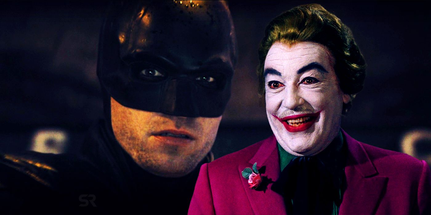 Robert Pattinson as Batman and Cesar Romero as the Joker