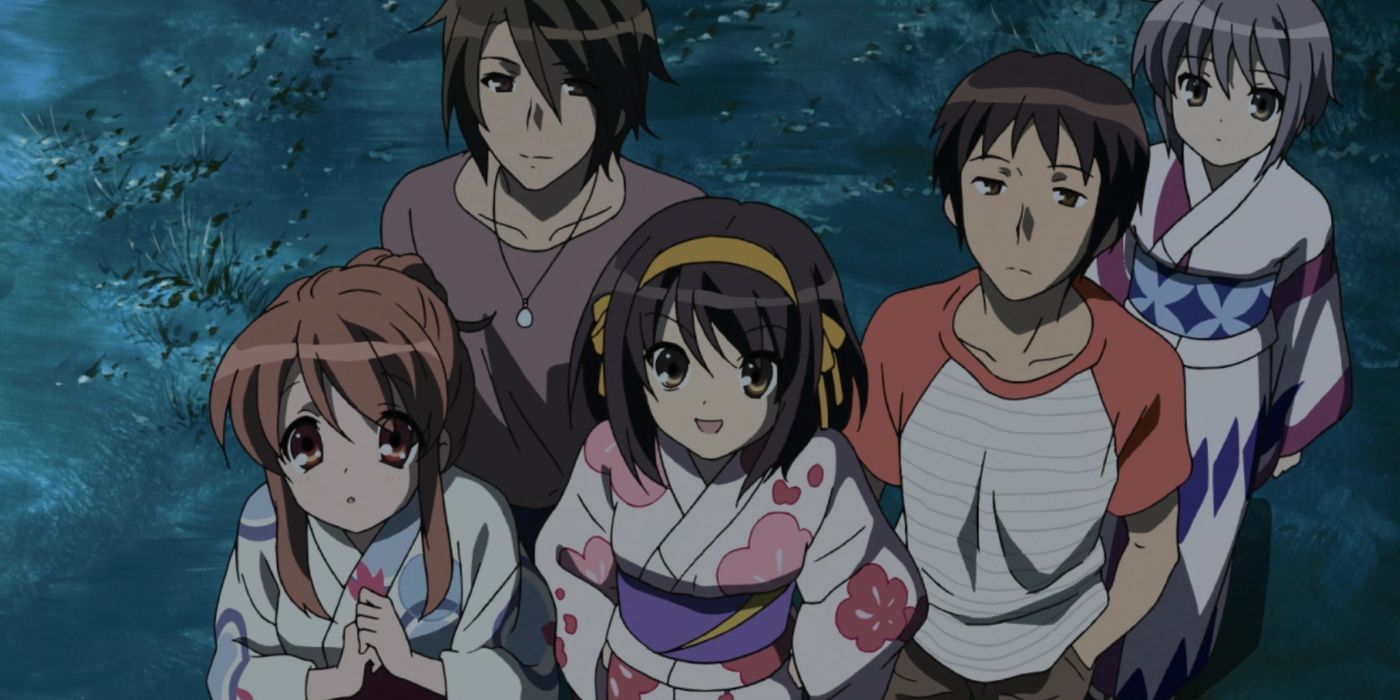 The characters in The Melancholy of Haruhi Suzumiya Endless Eight arc