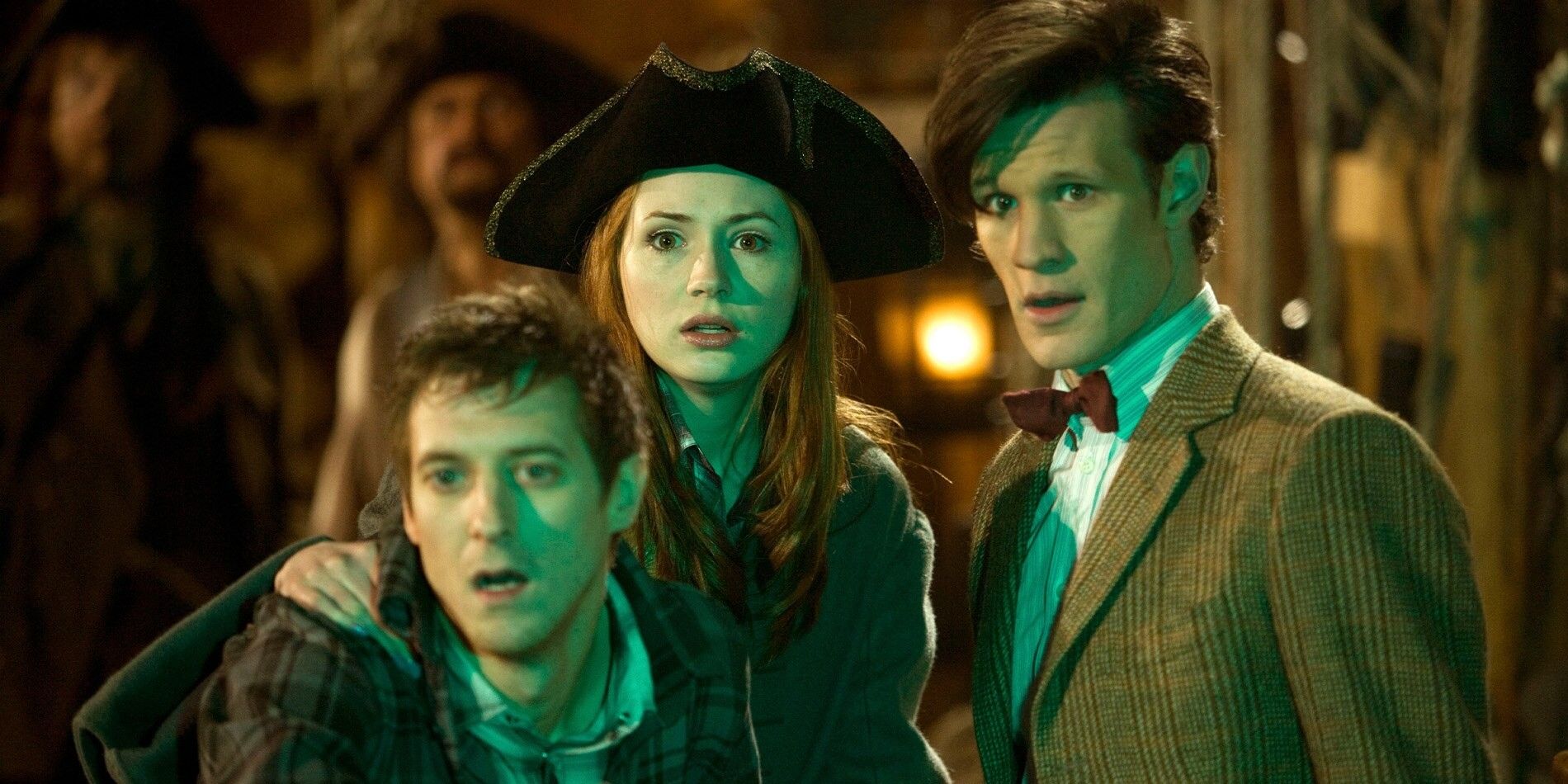 Le docteur, Amy et Rory dans Doctor Who La malédiction du point noir