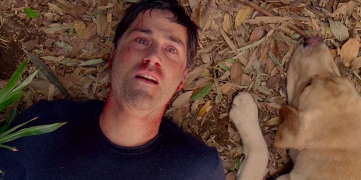 Matthew Fox as Jack Shephard dying at the end of Lost