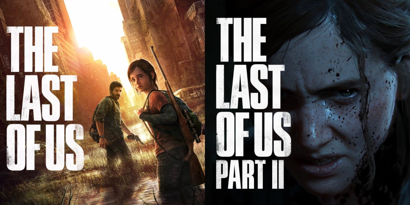 Split image of The Last of Us and The Last of Us Part II promo art.