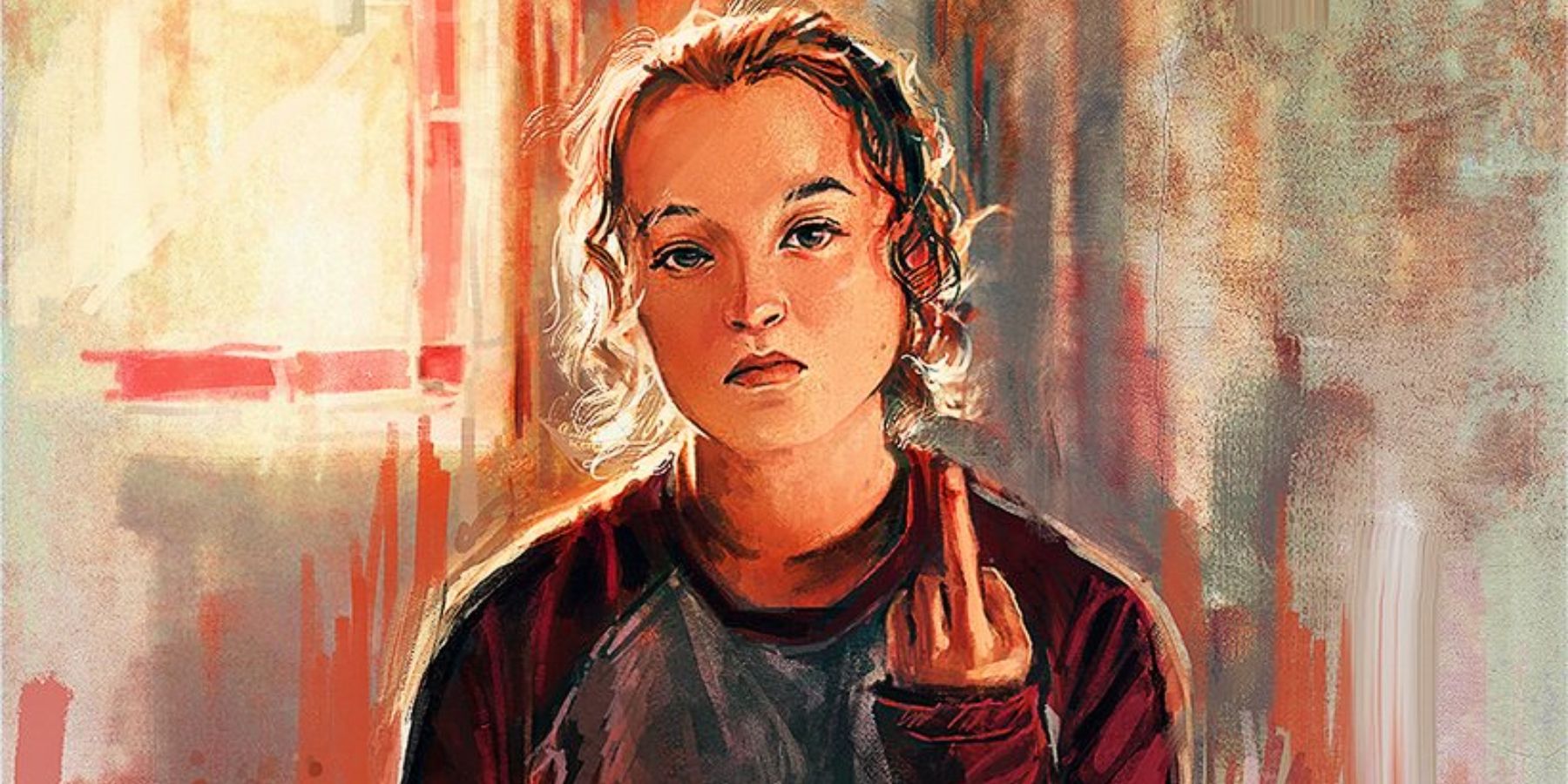 The Last of Us Ellie giving the middle finger art by Alice Zhang