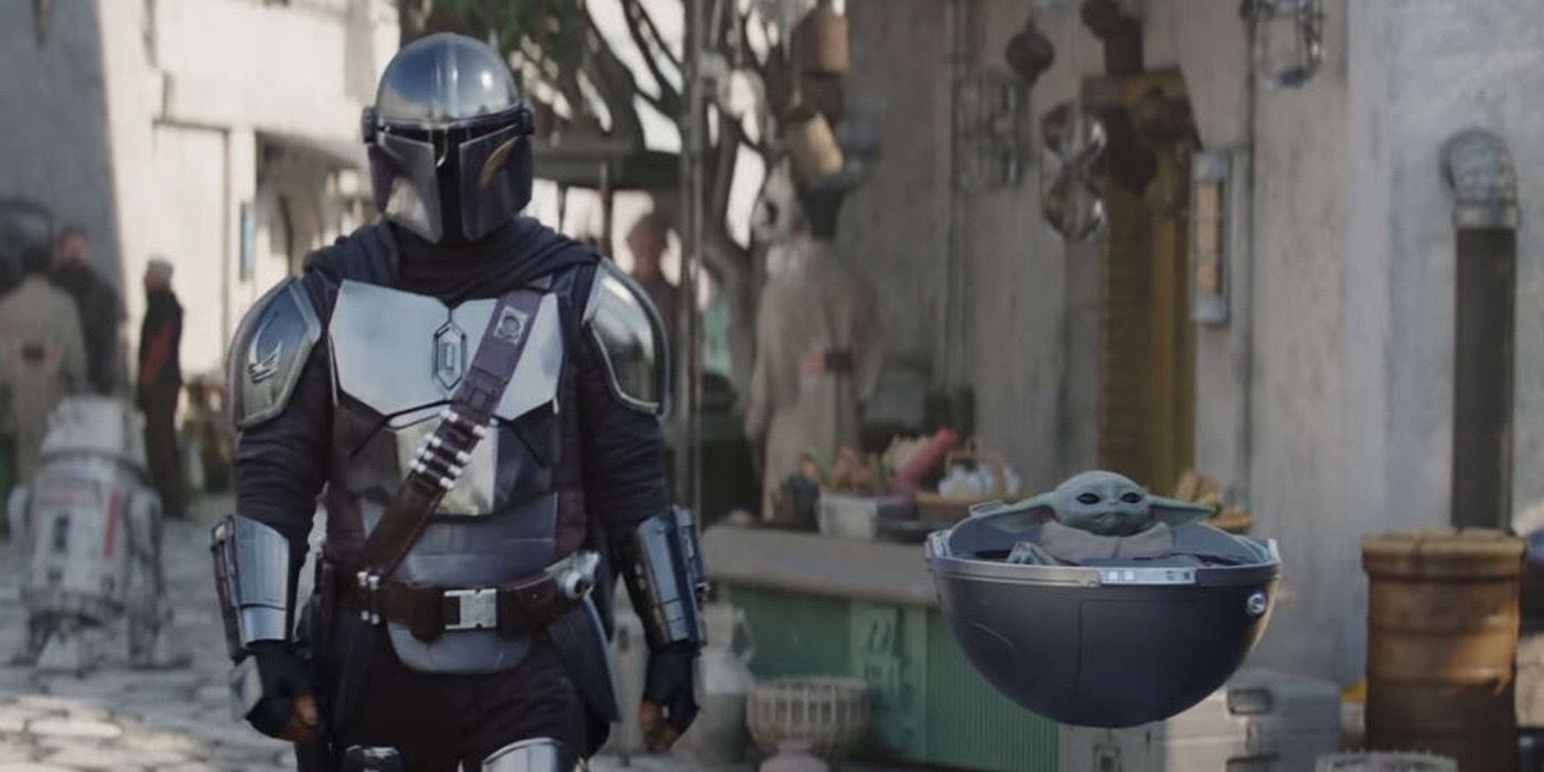 The Mandalorian with Grogu in The Mandalorian Season 3