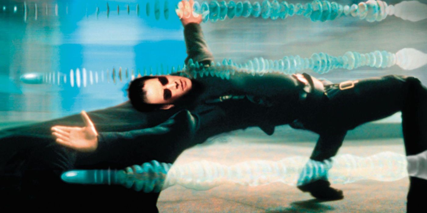 Neo using bullet time in The Matrix