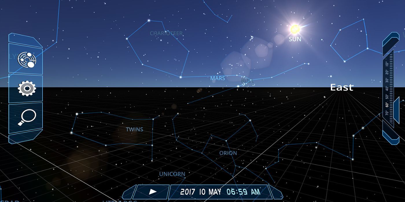 The Solar System as seen in the Solar System Scope app
