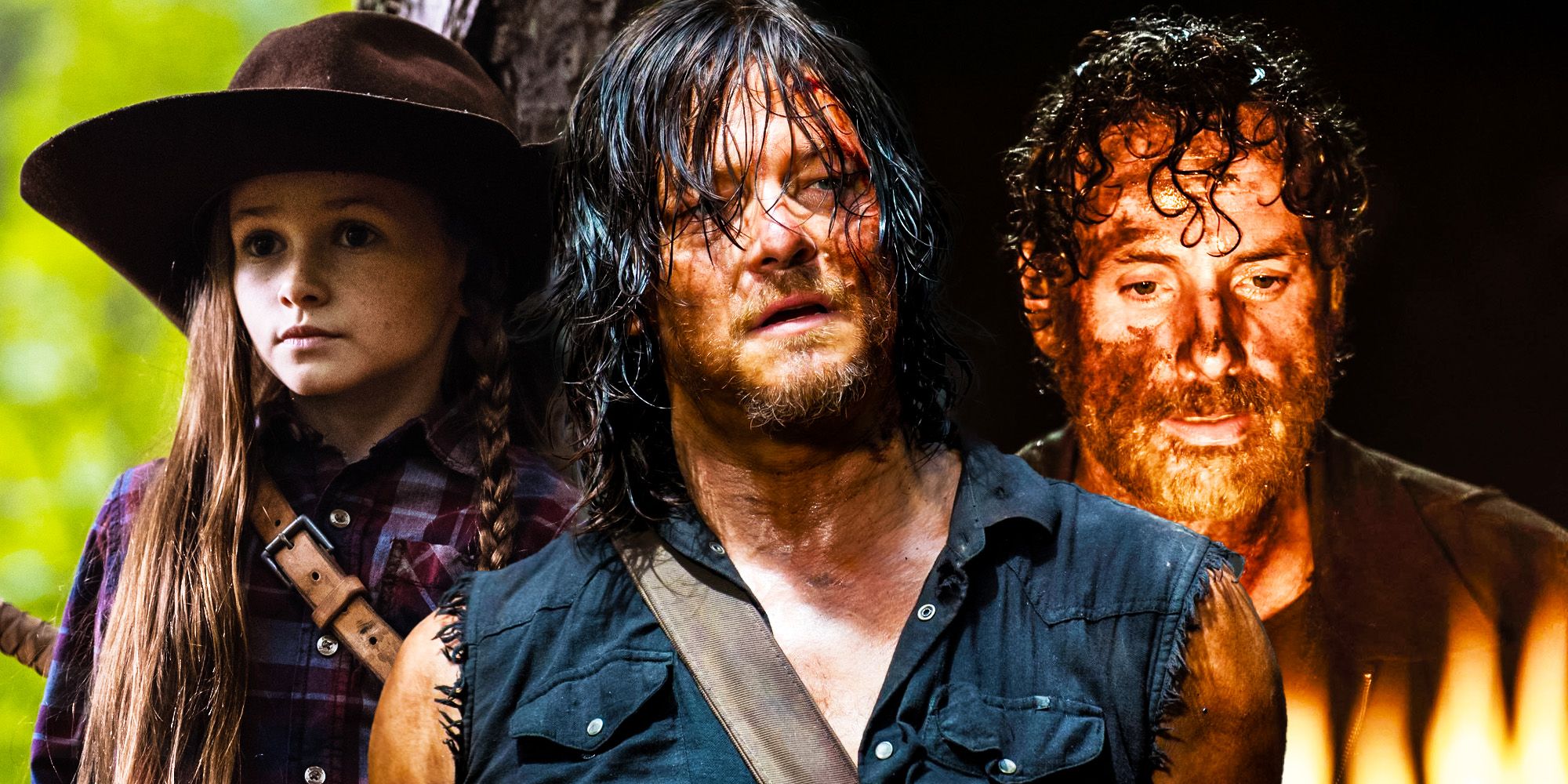 the walking dead Daryl Rick and Judith