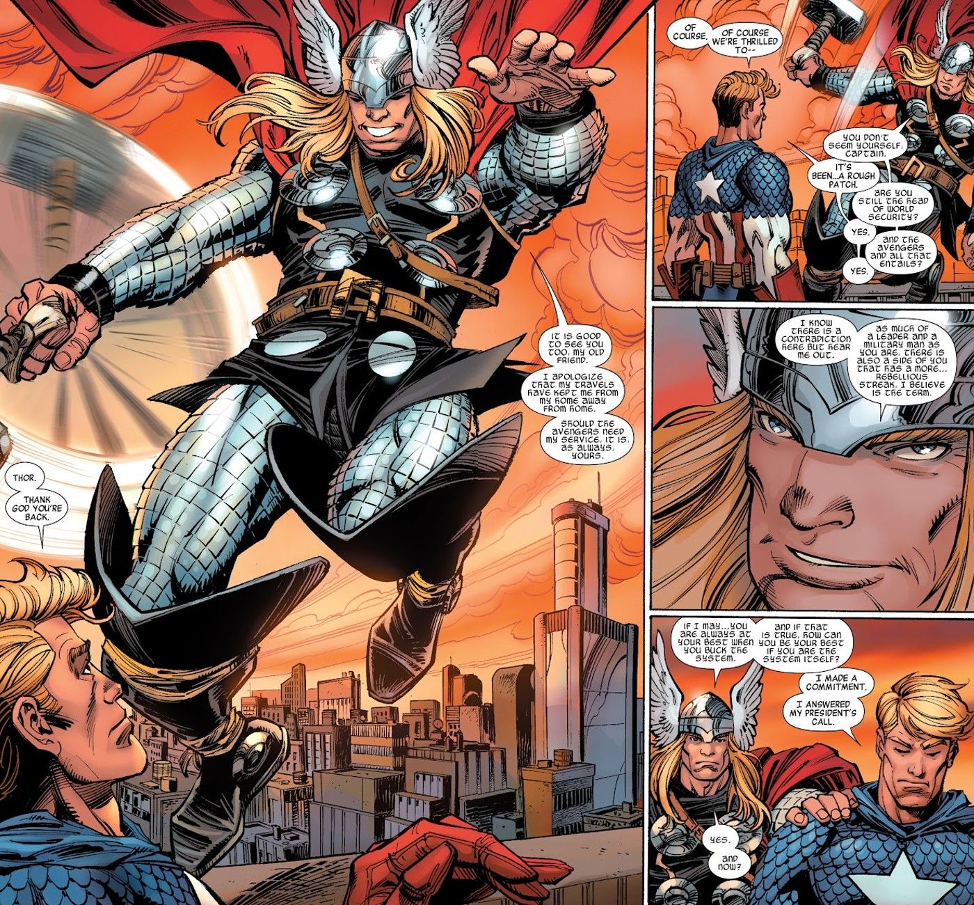 thor talks with captain america