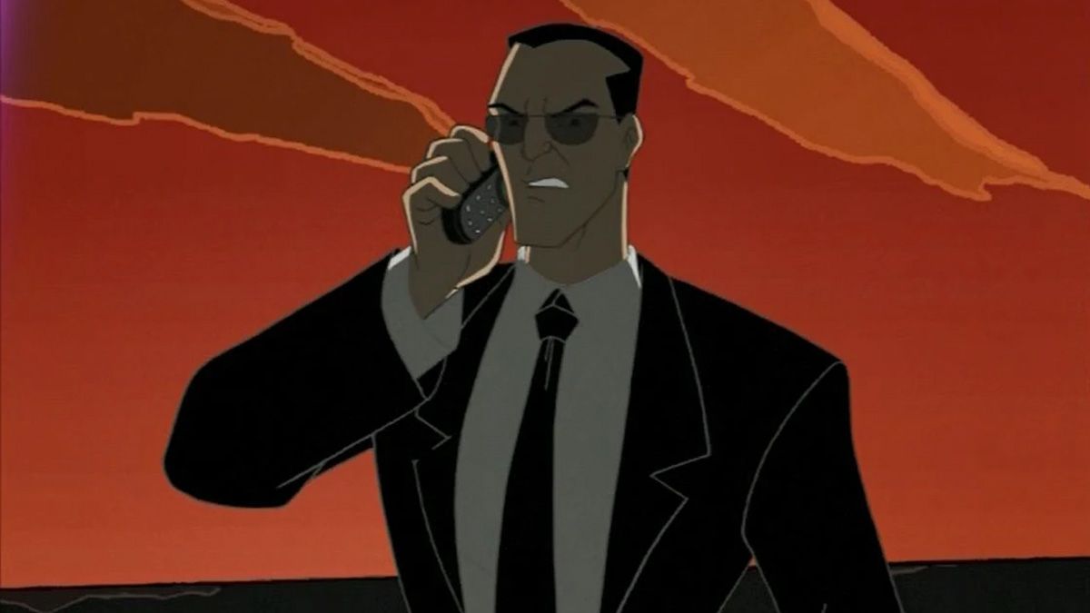ภาพหน้าจอของ Agent Bishop จากการ์ตูน TMNT ปี 2003
