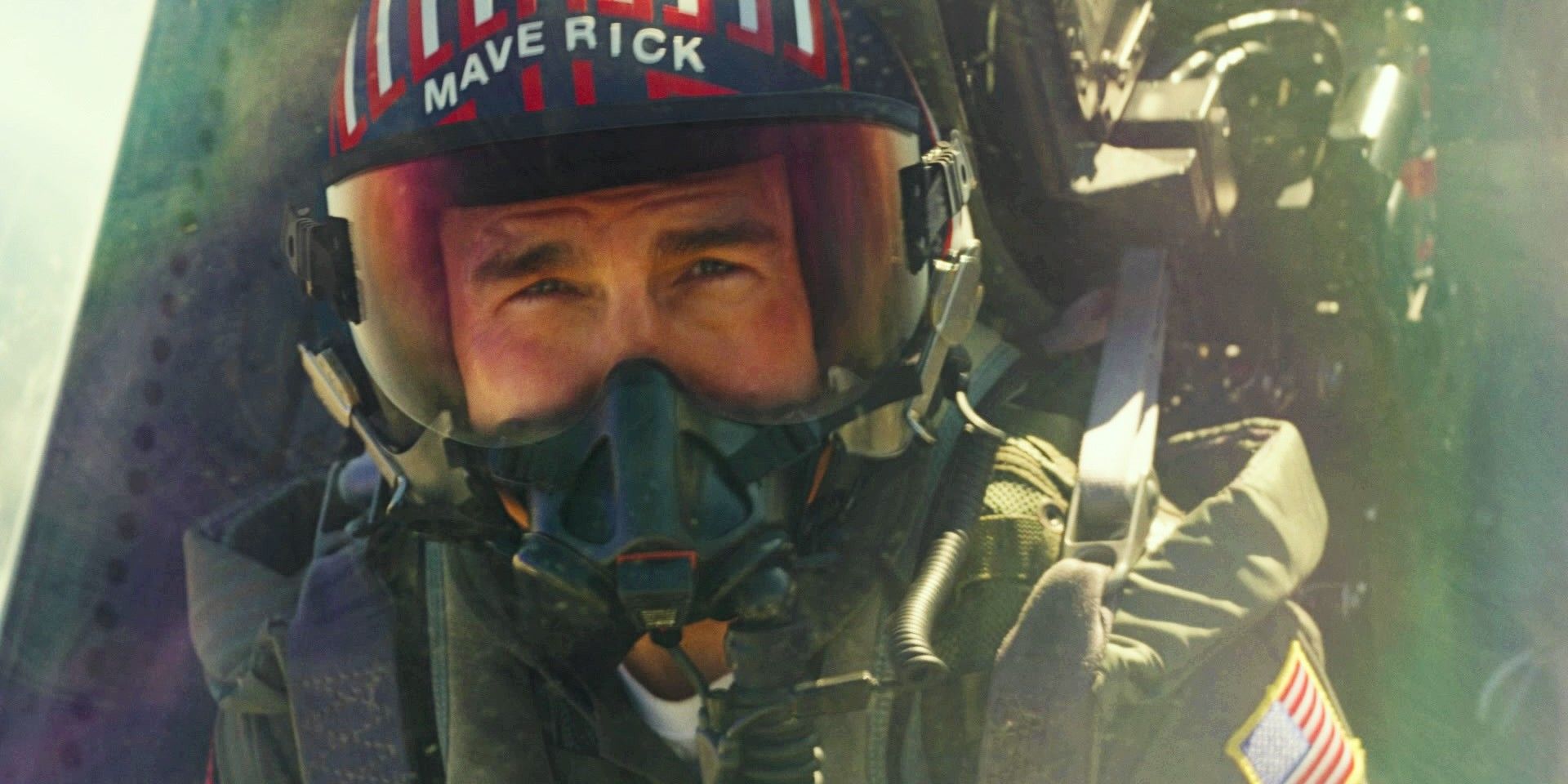 Tom Cruise flying a plane in Top Gun Maverick