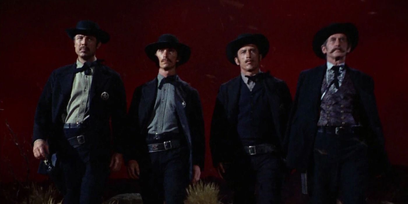 The Earp brothers and Doc Holiday walk together in Star Trek