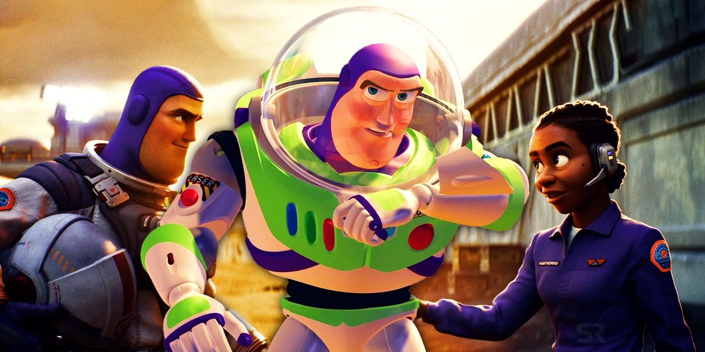 Buzz in Toy Story and with Hawthorne in Lightyear
